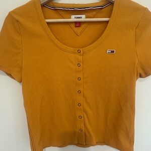 Tommy Hilfiger yellow Y2K vintage crop top size‎ M